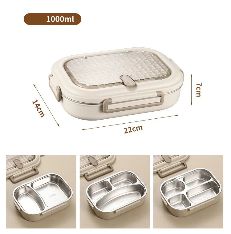 Stainless Steel Bento Box – Microwave Safe 1000ml