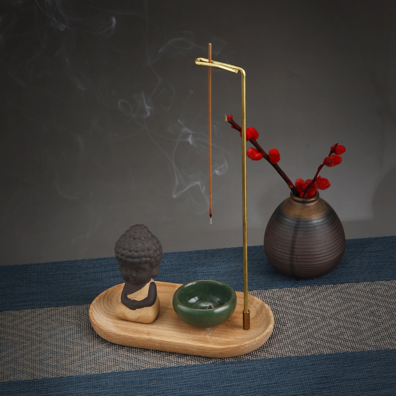 Ceramic Incense Holder Set – 3-Piece, Zen Style