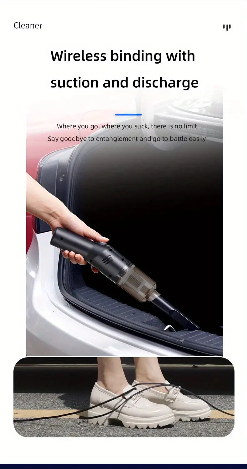 Cordless Car Vacuum Cleaner – Copper Motor, ABS