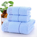 Pure Cotton Bath Towel Set (3-Pack) – Soft & Absorbent 70x140cm Towels in Blue, Yellow & Pink