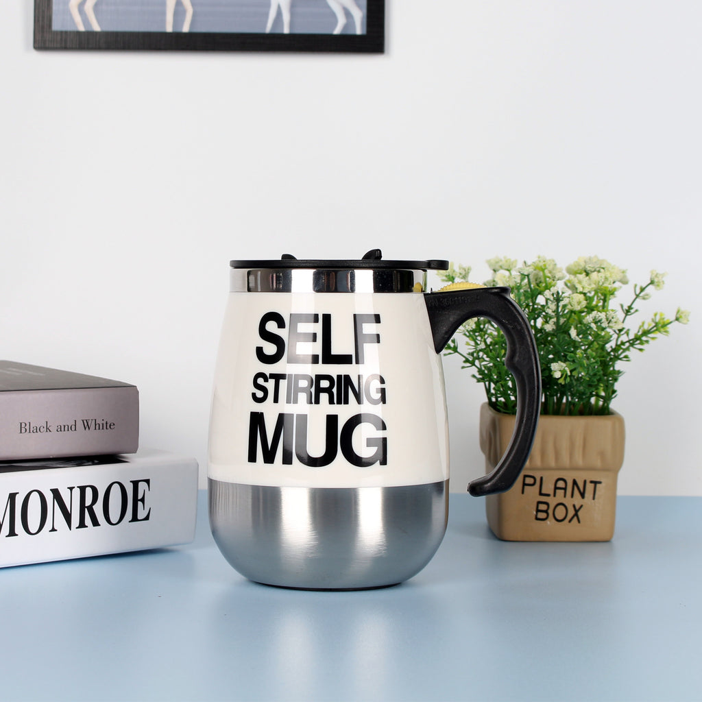 Electric Self-Stirring Coffee Mug – 450ml Automatic Stainless Steel