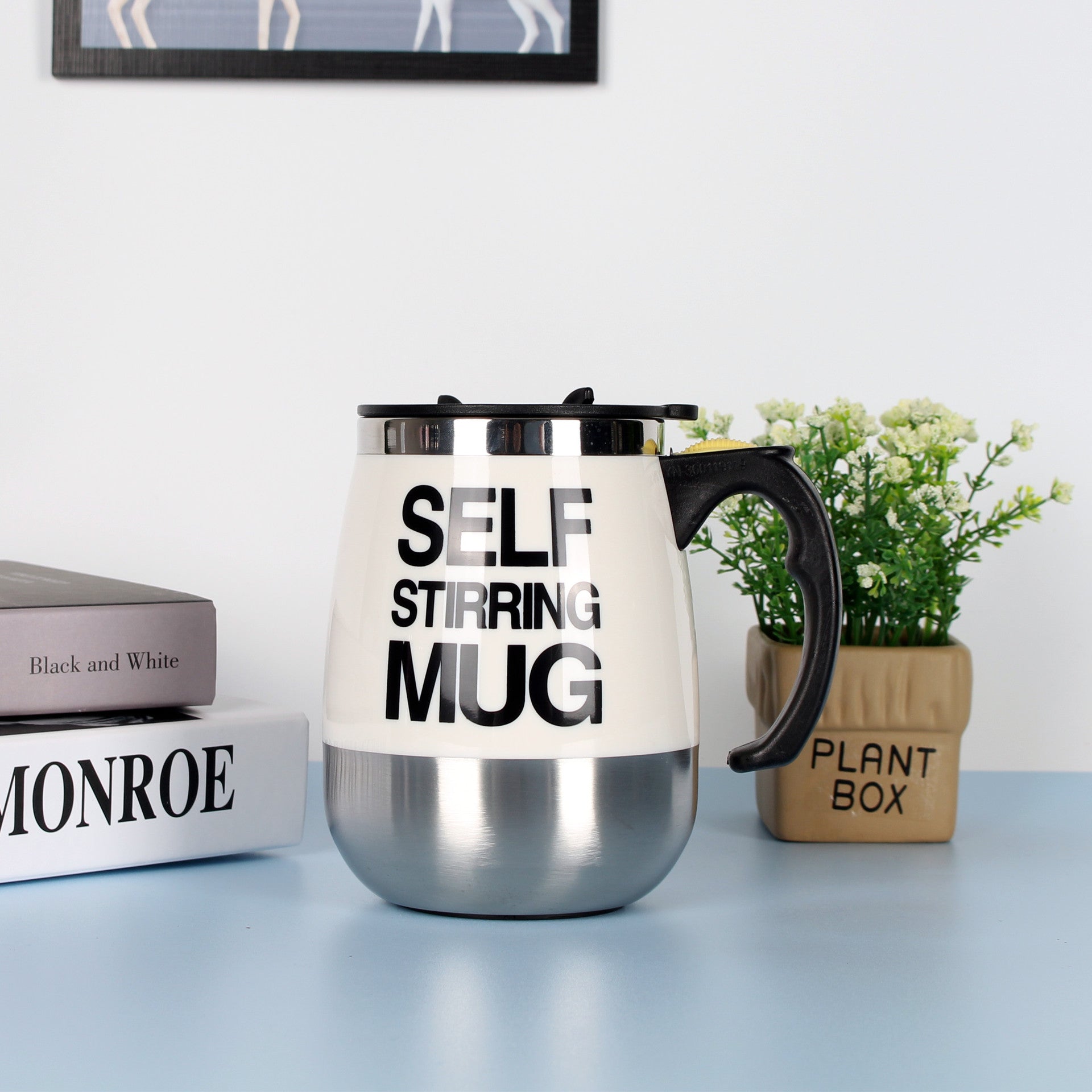Electric Self-Stirring Coffee Mug – 450ml Automatic Stainless Steel