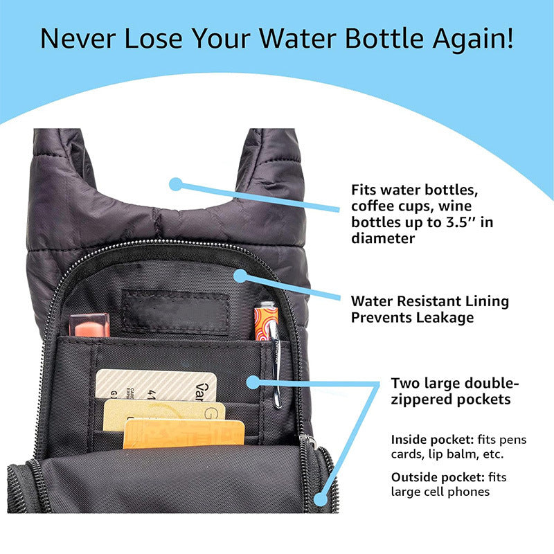 Insulated Bottle Cover with Shoulder Strap