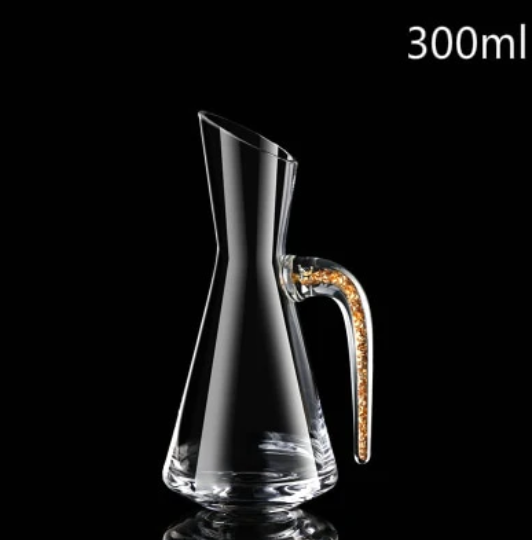 Gold Foil Crystal Wine Decanter | Elegant Glass Wine Dispenser 100ml & 300ml