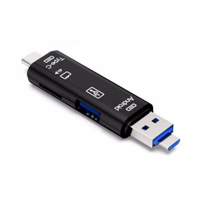 3-in-1 USB-C Card Reader – Supports SD/TF Cards up to 128GB