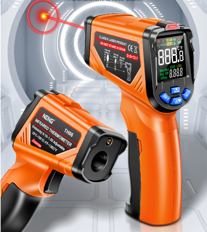 ANENG Infrared Thermometer Gun – Industrial & Home Use, -20°C to 750°C, Non-Contact Temperature Meter