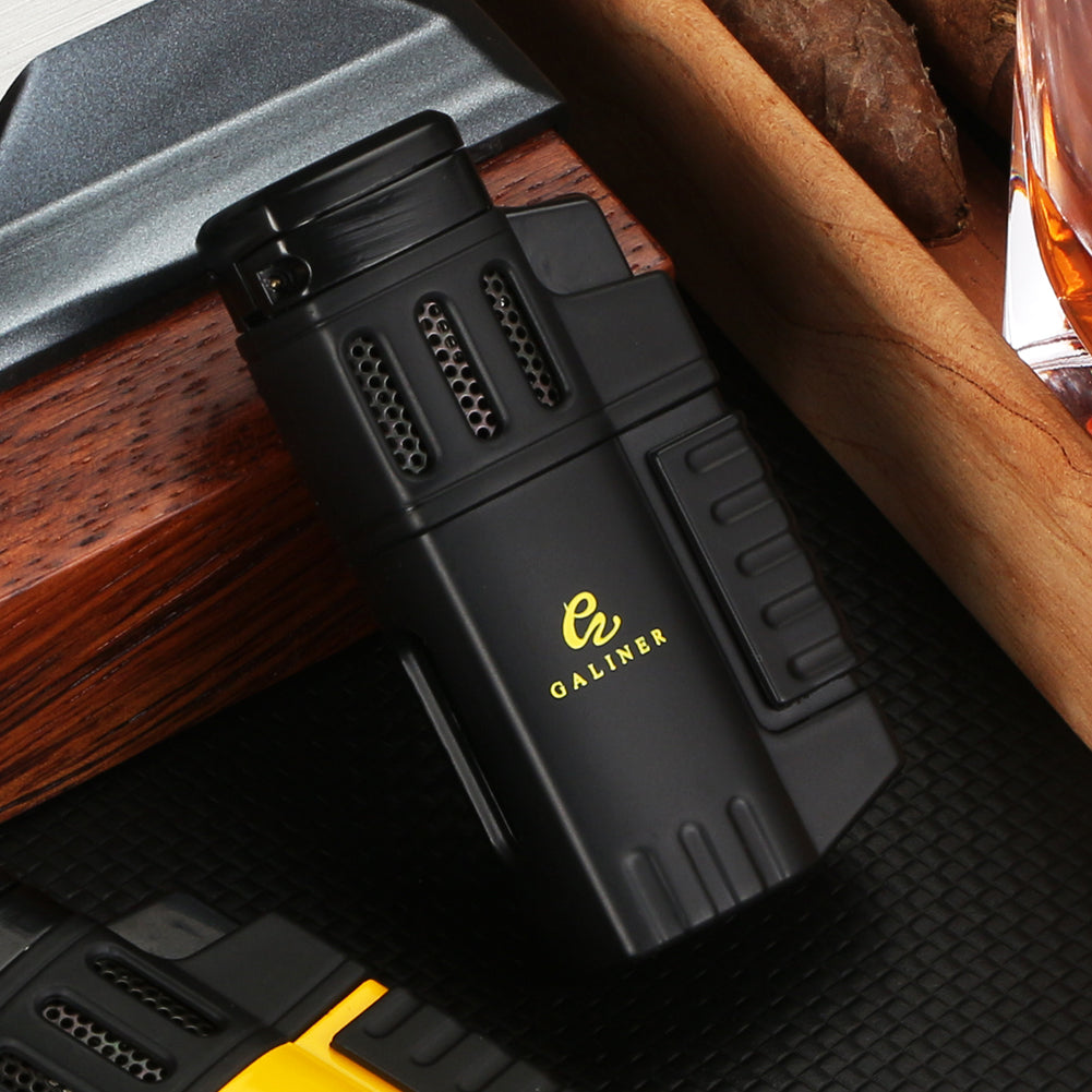 Windproof Butane Lighter – Plastic, Yellow & Black