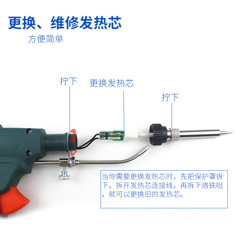 60W Fast-Heat Soldering Gun for PCBs