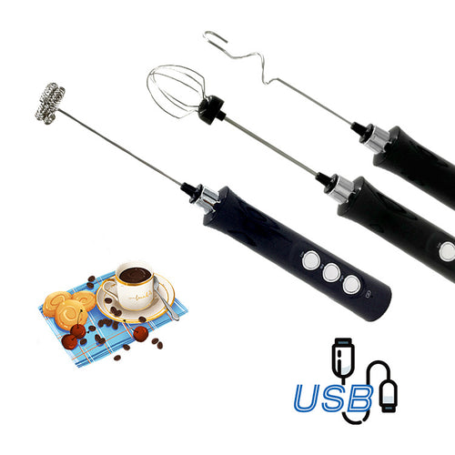 3-in-1 Electric Hand Mixer, Whisk & Milk Frother – Rechargeable