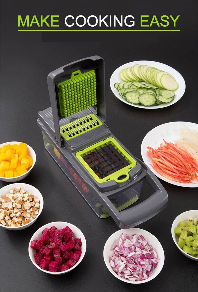 14-in-1 Vegetable Chopper – Stainless Steel Slicer Set