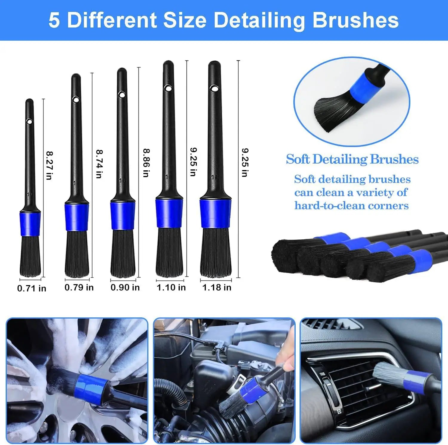 26-Piece Car Detailing Brush Set with Drill