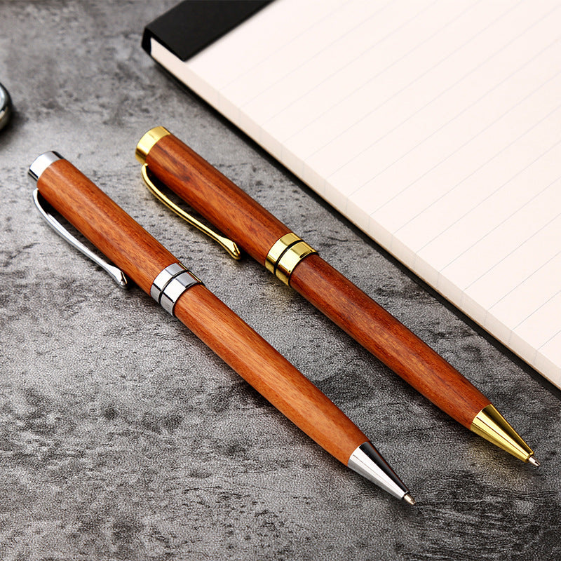 Metal & Rosewood Ballpoint Pen – Silver & Gold