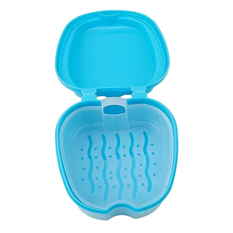 Apple-Shaped Denture & Retainer Case | Cute Dental Storage Box