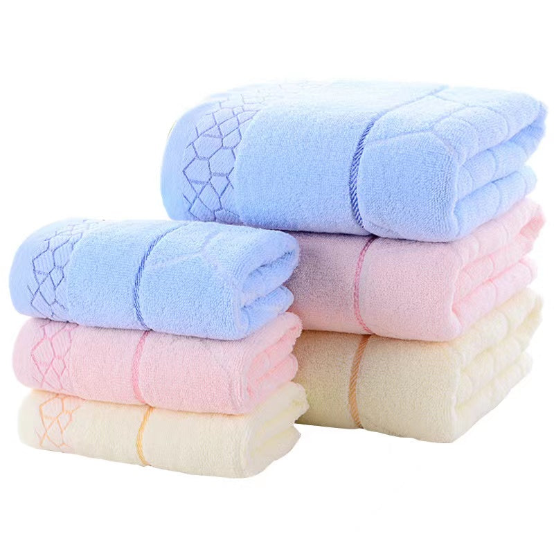 Pure Cotton Bath Towel Set (3-Pack) – Soft & Absorbent 70x140cm Towels in Blue, Yellow & Pink