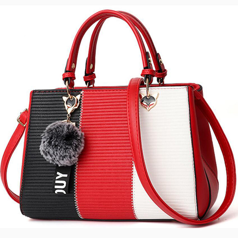 Chic Striped Multi-Way Handbag