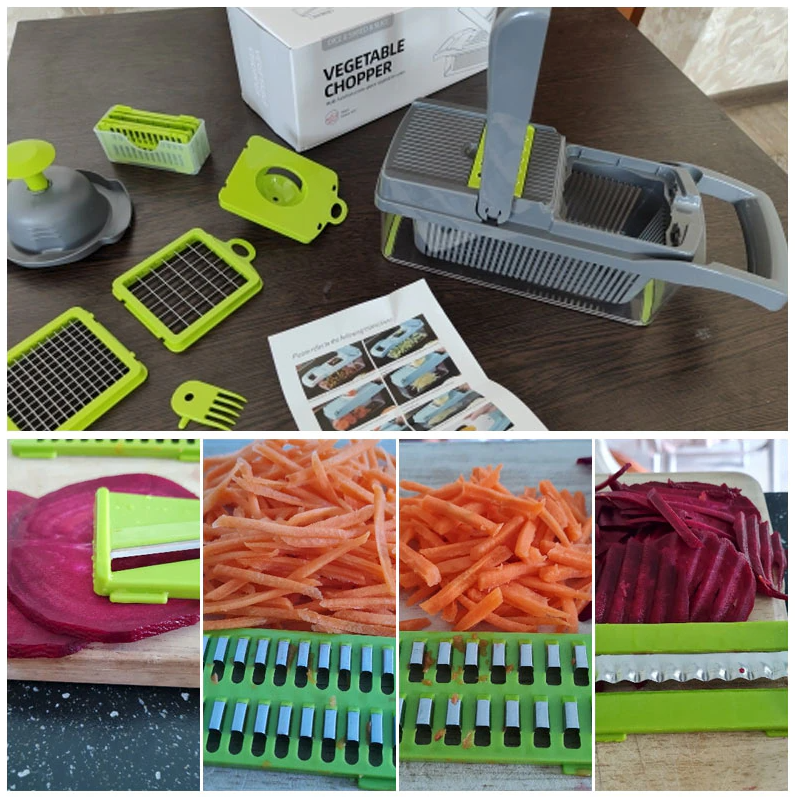 14-in-1 Vegetable Chopper – Stainless Steel Slicer Set