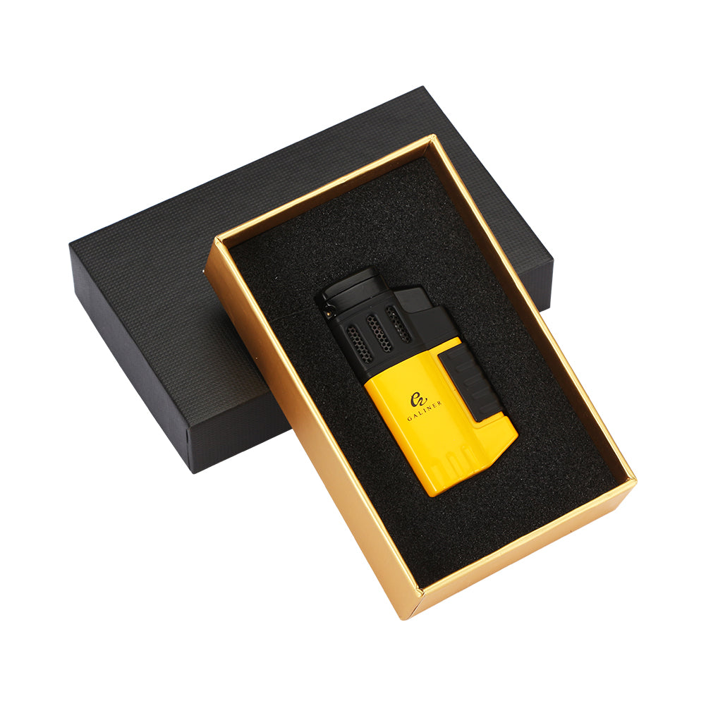 Windproof Butane Lighter – Plastic, Yellow & Black
