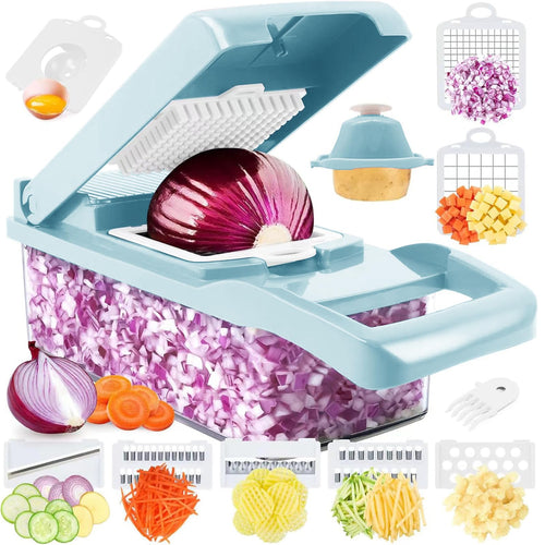 13-in-1 Vegetable Chopper & Mandoline Slicer – 8 Blades