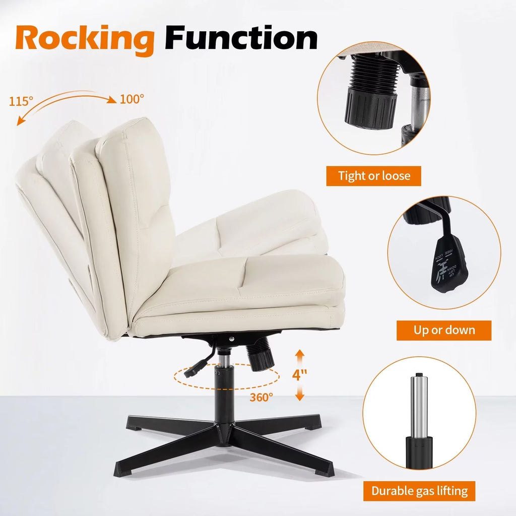 Product Name: PU Leather Armless Desk Chair No Wheels, Home