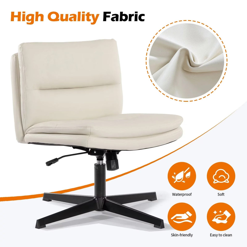 Product Name: PU Leather Armless Desk Chair No Wheels, Home