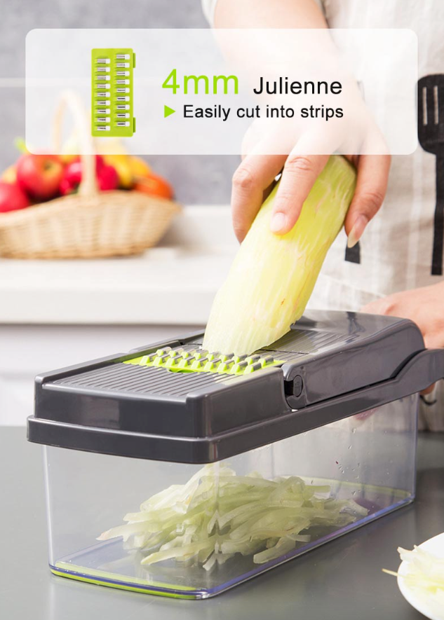 14-in-1 Vegetable Chopper – Stainless Steel Slicer Set