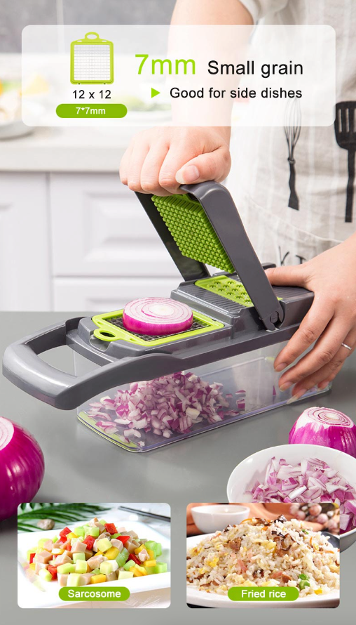 14-in-1 Vegetable Chopper – Stainless Steel Slicer Set