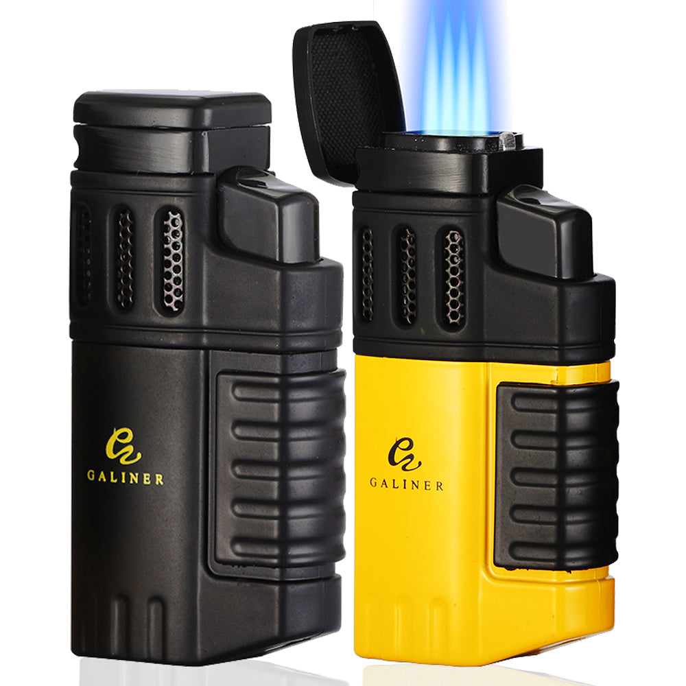 Windproof Butane Lighter – Plastic, Yellow & Black