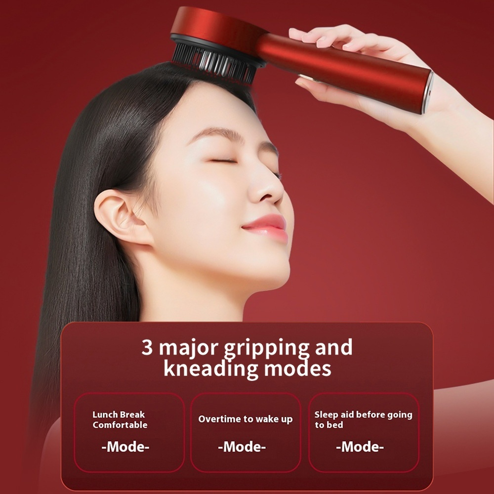 Electric Scalp Care & Hair Growth Massage Comb with Liquid Injection – Red Light Therapy