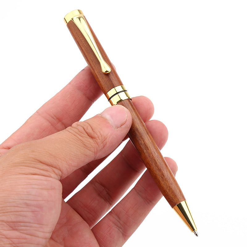 Metal & Rosewood Ballpoint Pen – Silver & Gold