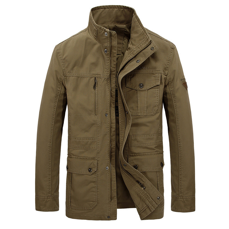 Men's Cotton Mid-Length Jacket – Spring/Fall