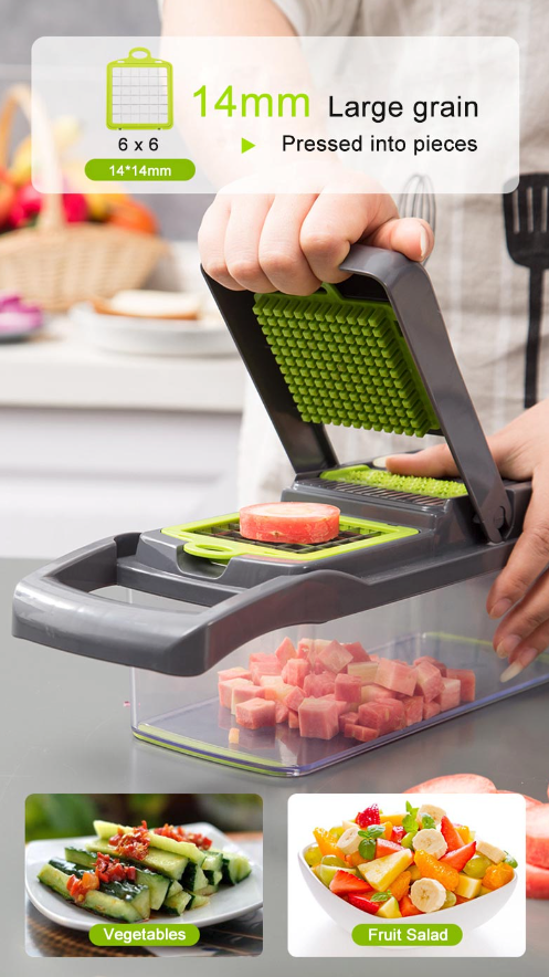 14-in-1 Vegetable Chopper – Stainless Steel Slicer Set