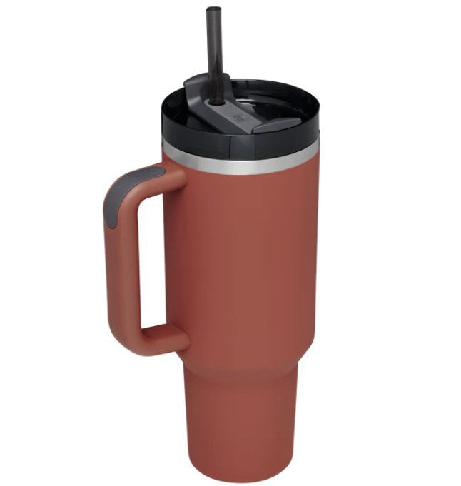40oz Stainless Steel Tumbler with Straw – Insulated