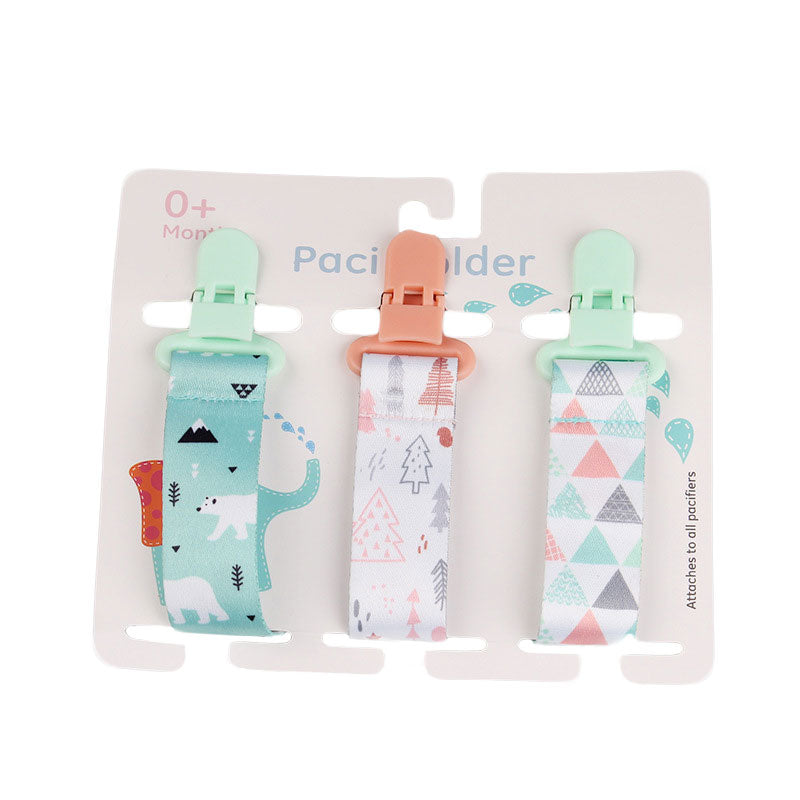 Baby Pacifier Clip Set – 3 Pack, Cartoon Designs
