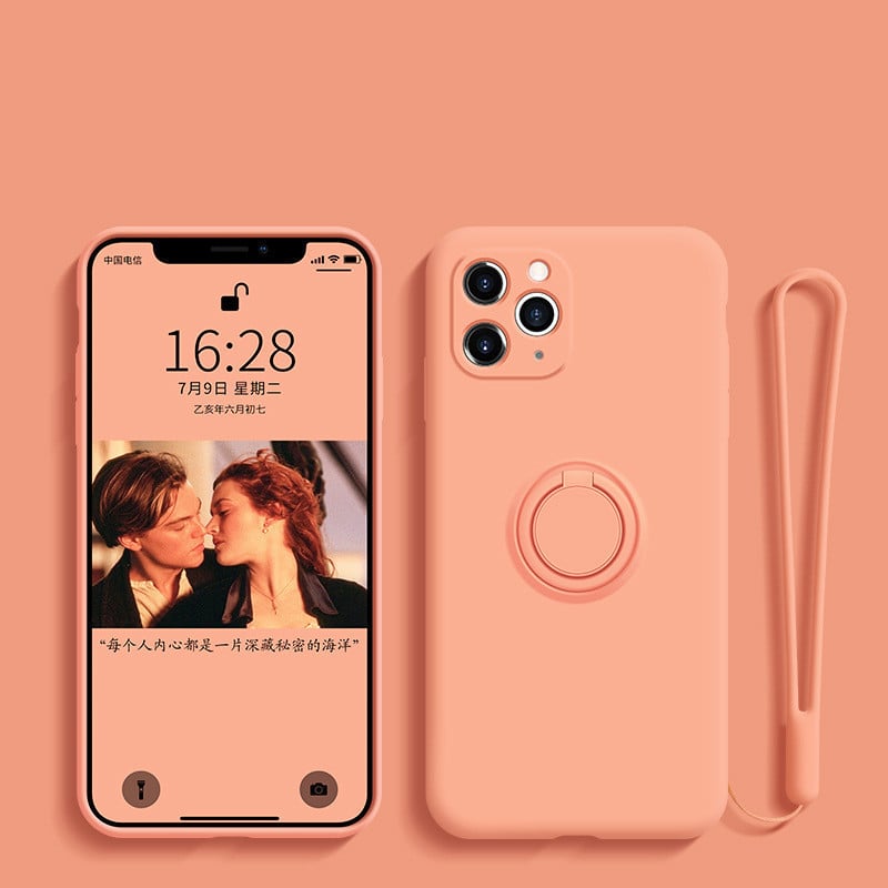 Silicone iPhone Case with Ring Holder – Multi-Color