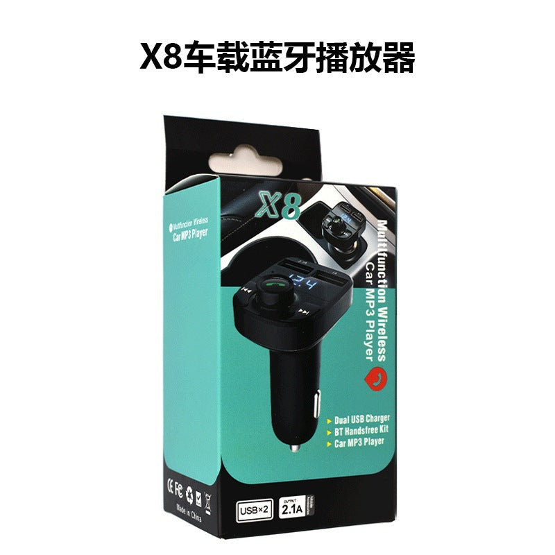 X8 Car Bluetooth FM Transmitter – Dual USB, MP3 Player