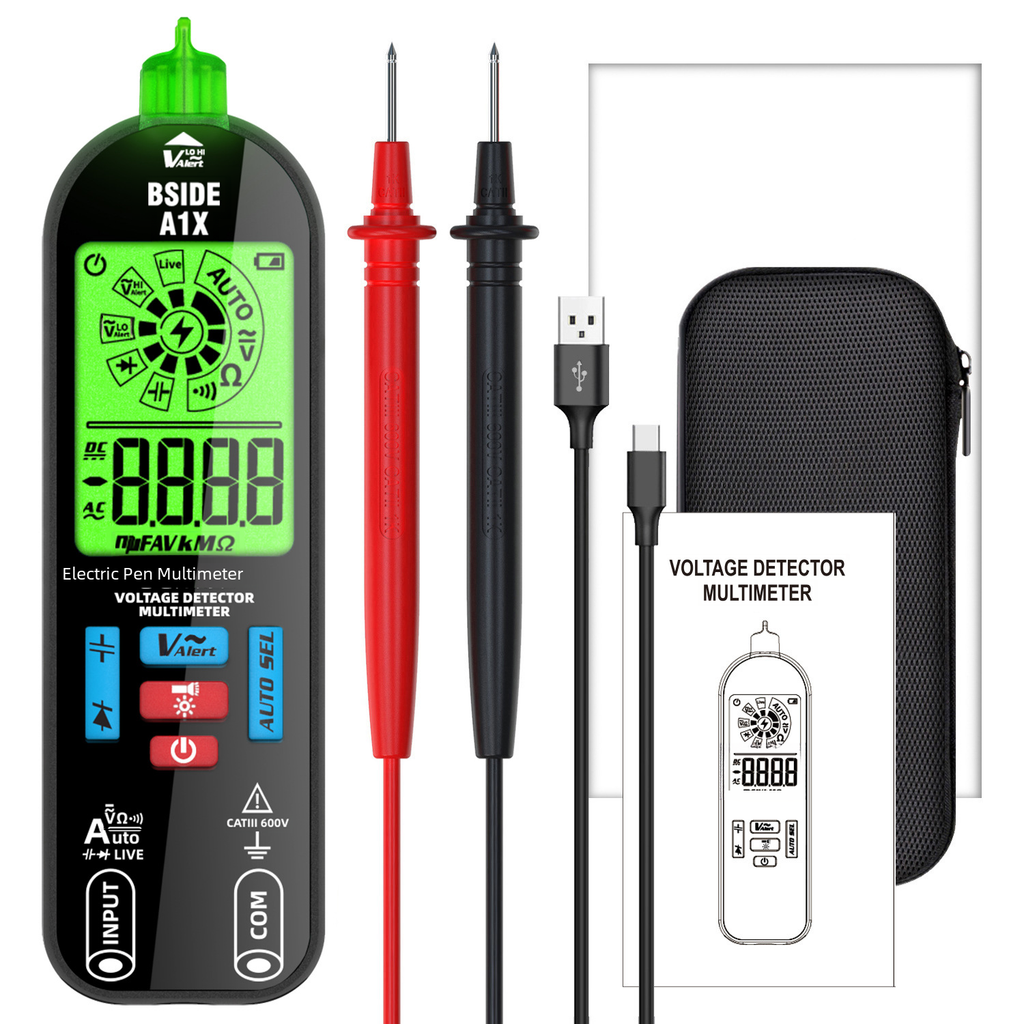 BSIDE A1X Mini Digital Multimeter – Rechargeable, DC/AC Voltage