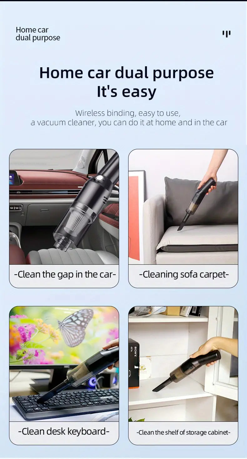 Cordless Car Vacuum Cleaner – Copper Motor, ABS
