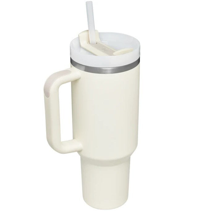 40oz Stainless Steel Tumbler with Straw – Insulated