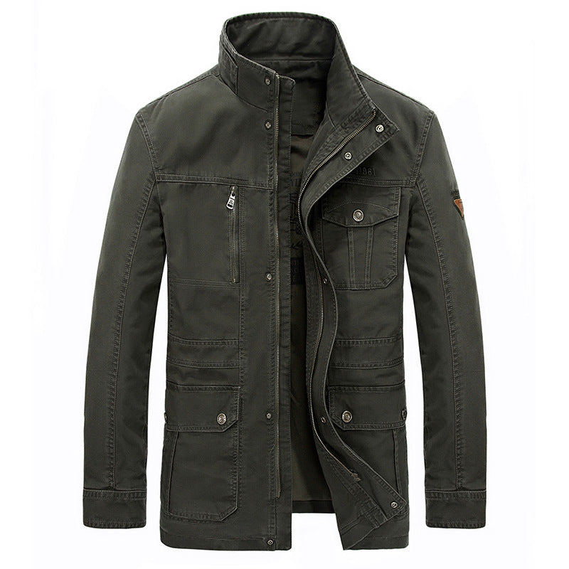 Men's Cotton Mid-Length Jacket – Spring/Fall