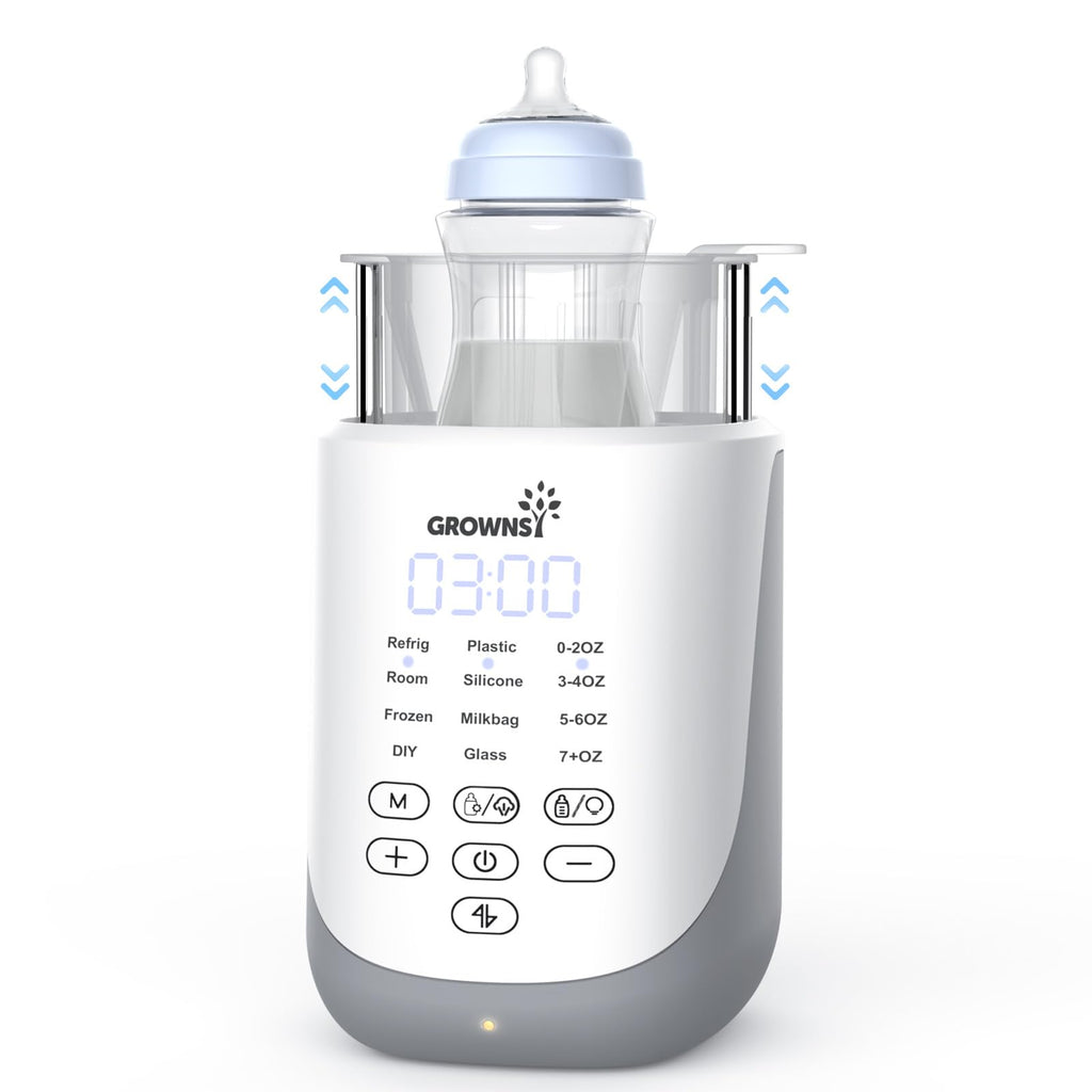 GROWNSY Bottle Warmer 10-in-1 Fast Baby Bottle Warmer with Night Light for Breastmilk&Formula Parents Choice Milk Warmer with Innovative Auto-Lift Feature Smart Accurate Control Memory Function