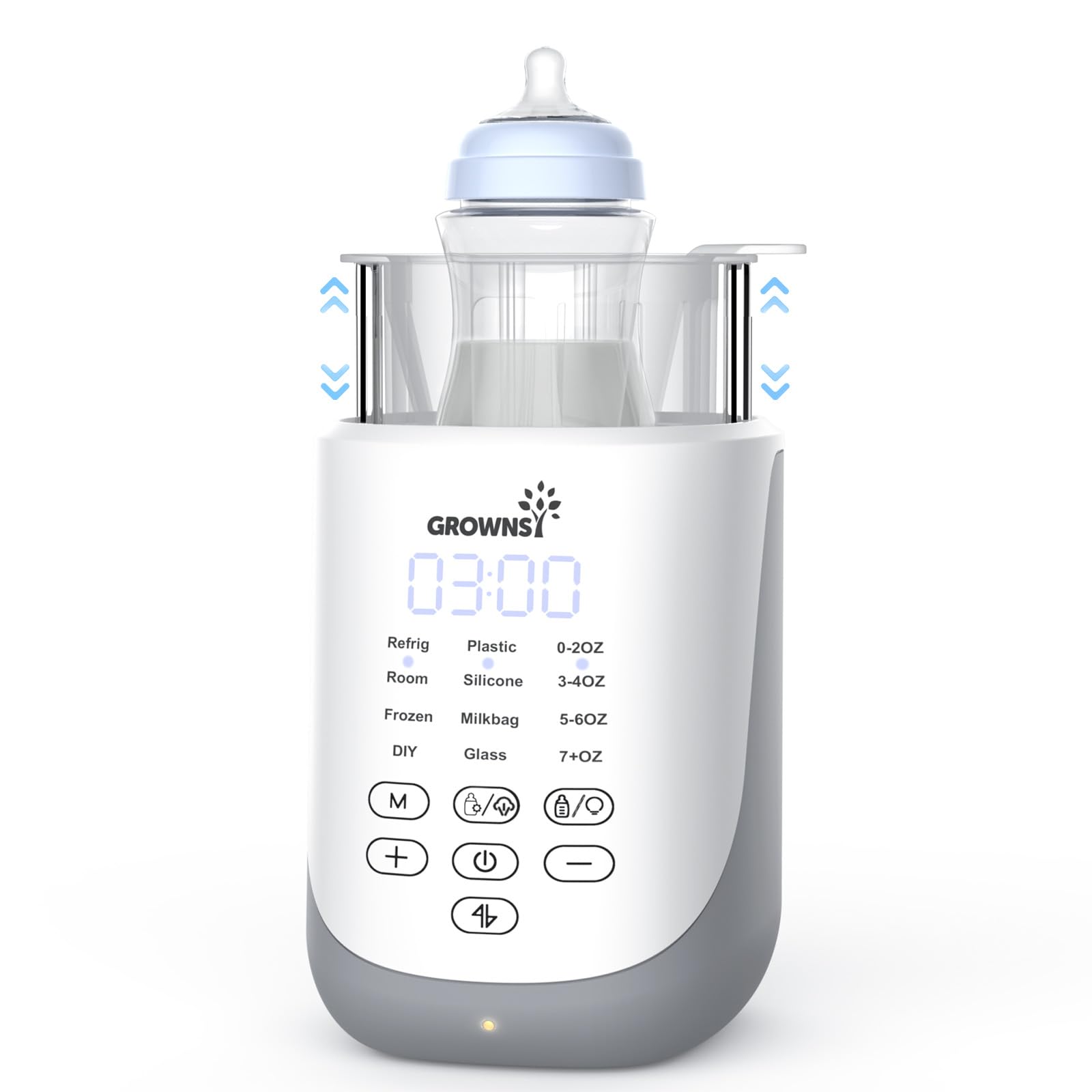 GROWNSY Bottle Warmer 10-in-1 Fast Baby Bottle Warmer with Night Light for Breastmilk&Formula Parents Choice Milk Warmer with Innovative Auto-Lift Feature Smart Accurate Control Memory Function