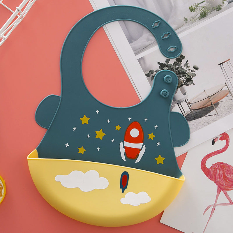 Silicone Baby Feeding Bib – Waterproof with Pocket