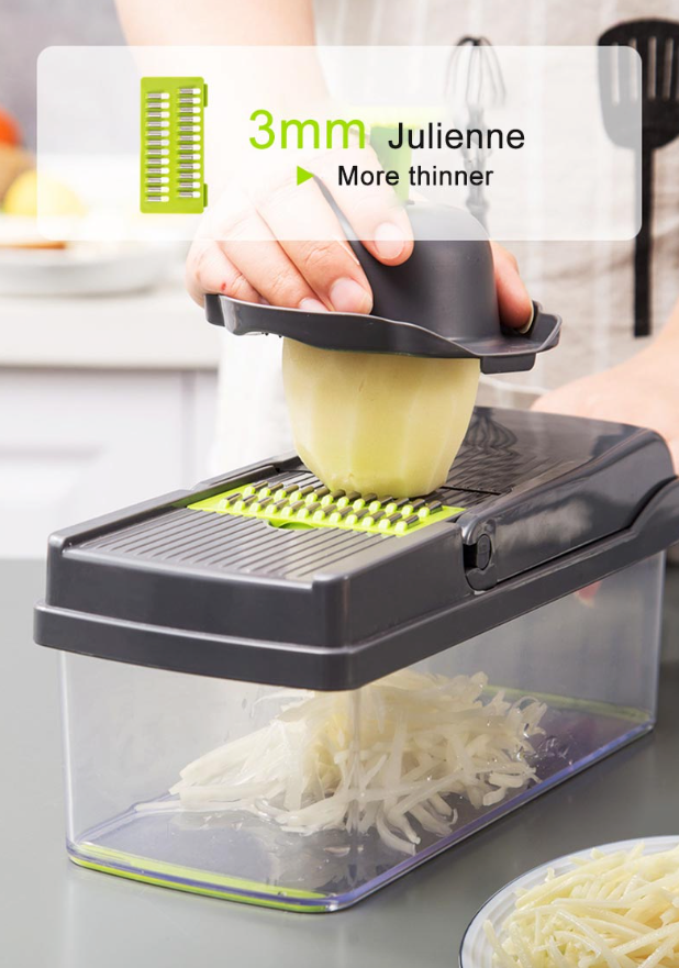 14-in-1 Vegetable Chopper – Stainless Steel Slicer Set
