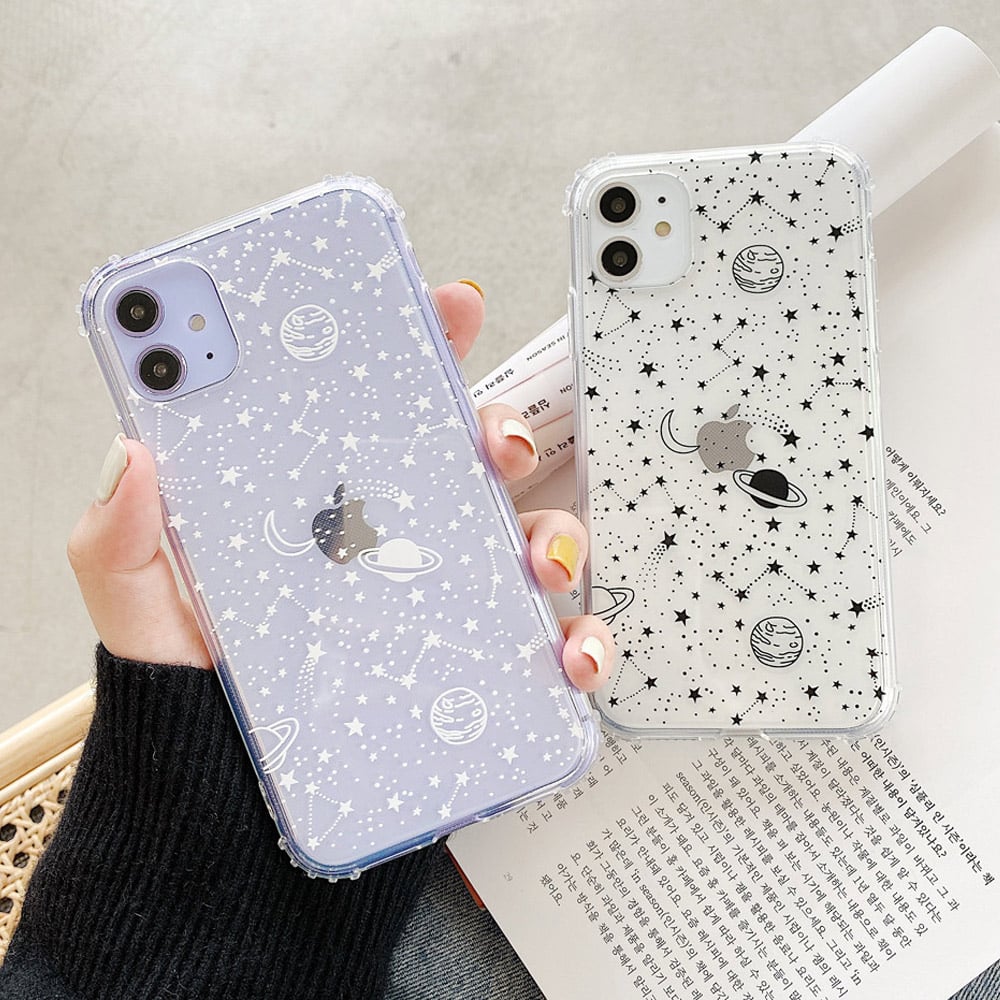 Universe Planet iPhone Case – Slim TPU Shockproof Back Cover | iPhone 11 to 15 Series