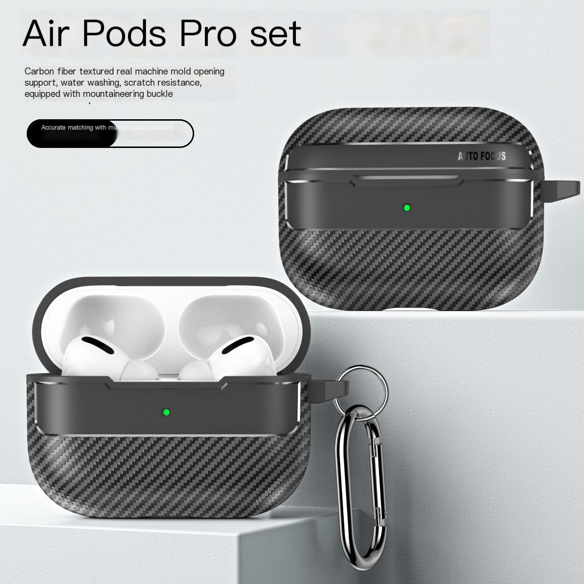 AirPods Case – Carbon Fiber TPU, Fits AirPods 1/2/3/Pro/Pro2
