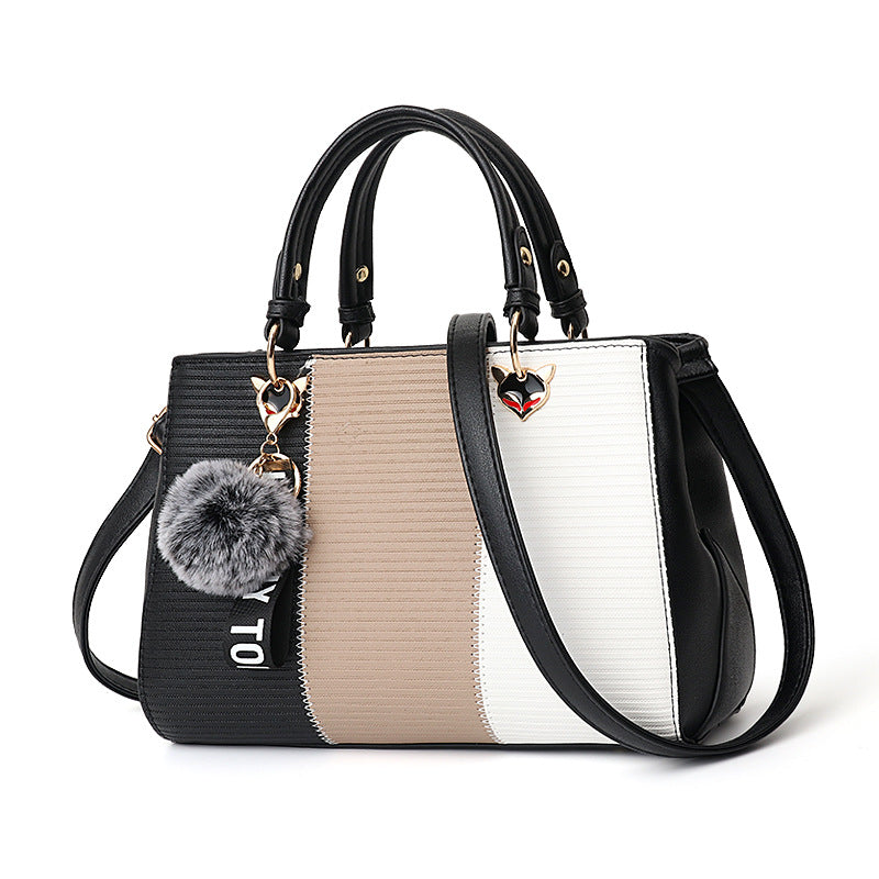 Chic Striped Multi-Way Handbag