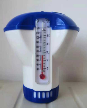Floating Pool Chemical Dispenser with Thermometer – 5 Inch