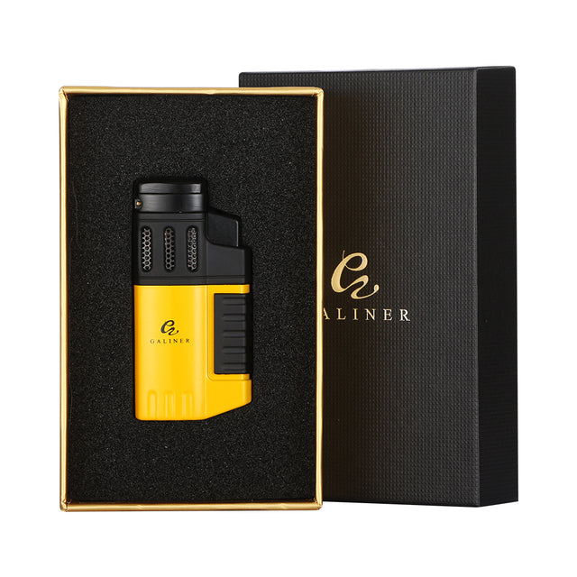 Windproof Butane Lighter – Plastic, Yellow & Black