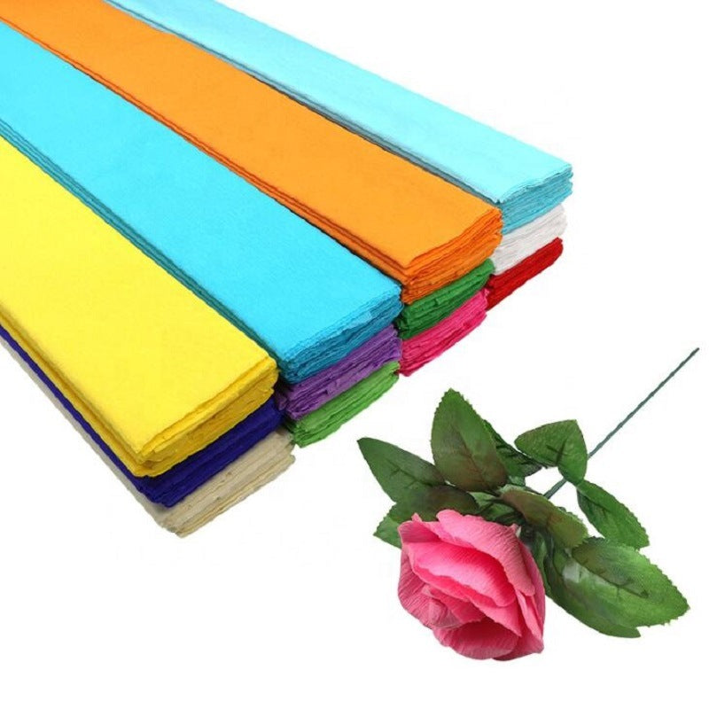 DIY Colored Crepe Paper for Crafting Rose Flowers