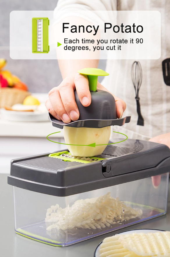 14-in-1 Vegetable Chopper – Stainless Steel Slicer Set